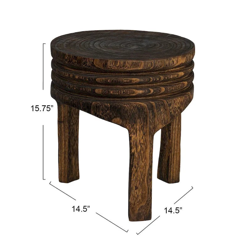 Wood Carved Stool
