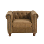 Traditional Living Room Upholstered Sofa,Tufted Fabric Sofa Couch