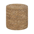 Round Ottoman Natural Cattail Hand Weave Foot Stool