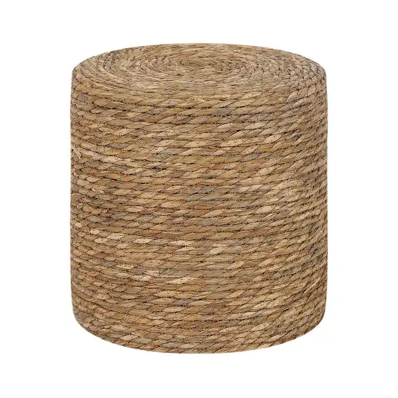 Round Ottoman Natural Cattail Hand Weave Foot Stool