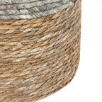 Round Ottoman Natural Cattail Hand Weave Foot Stool