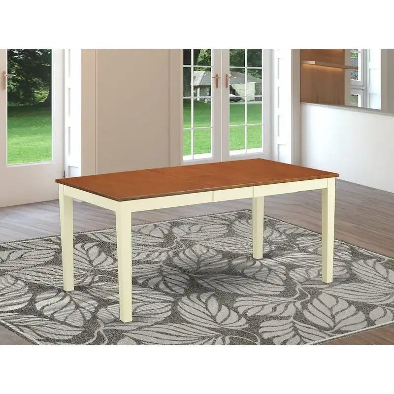  Nicoli Modern Dining Table - a Rectangle Kitchen Table Top with Butterfly Leaf (Finish Color Options)