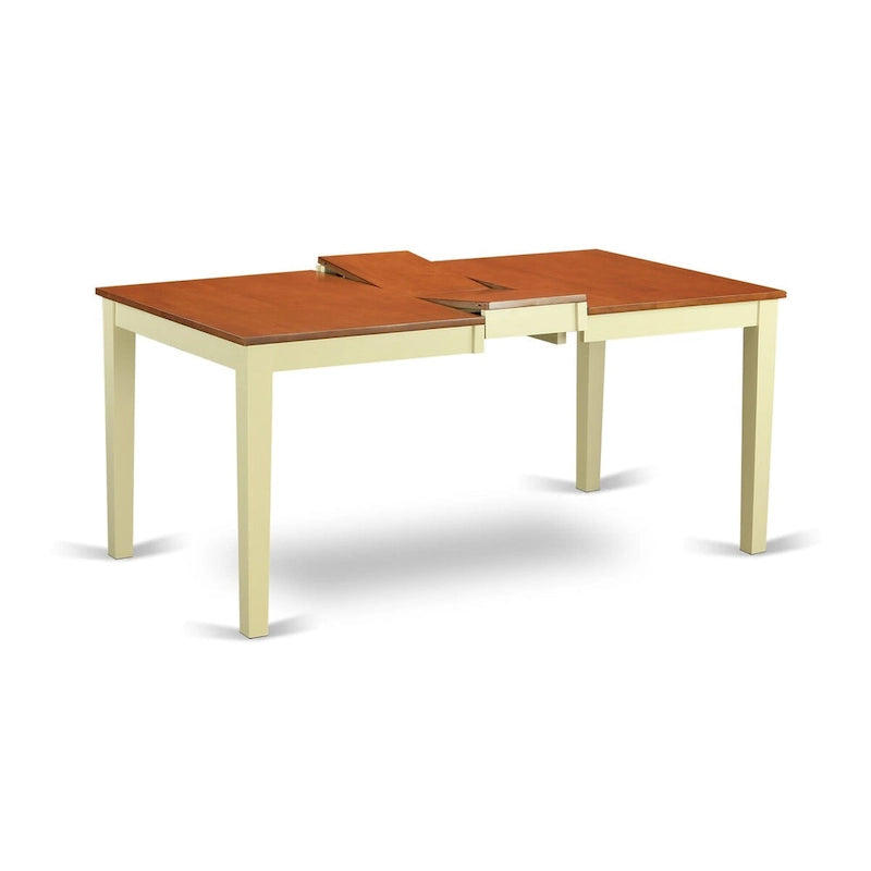 Modern Dining Table - Rectangle Kitchen Table Top with Butterfly Leaf (Finish Color Options)