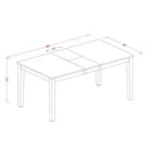 Modern Dining Table - Rectangle Kitchen Table Top with Butterfly Leaf (Finish Color Options)