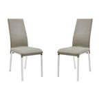  Loto Set of 2 Dining Chair in Taupe Top Grain Leather
