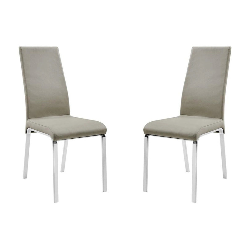  Loto Set of 2 Dining Chair in Taupe Top Grain Leather