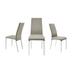 Set of 2 Dining Chair in Taupe Top Grain Leather