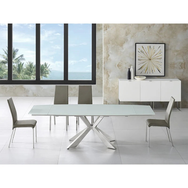 Set of 2 Dining Chair in Taupe Top Grain Leather