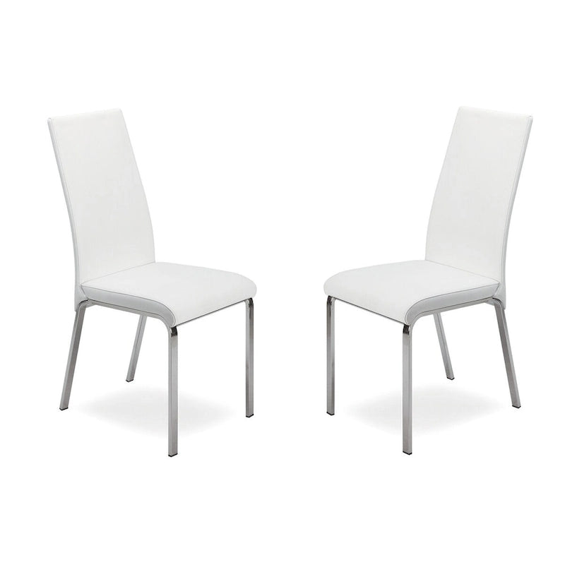 Set of 2 Dining Chair in Taupe Top Grain Leather