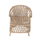 Bohemian Ivory Braided Rattan Arm Chair
