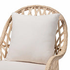Bohemian Ivory Braided Rattan Arm Chair