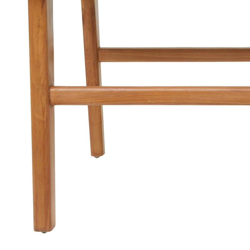 Leather Handmade Woven Dining Chair with Teak Wood Frame - Set of 2 Brown, White or Black