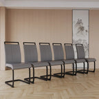Modern Dining Chairs,PU Faux Leather High Back Upholstered Side Chair with C-shaped Tube.Metal Legs(Set of 4)
