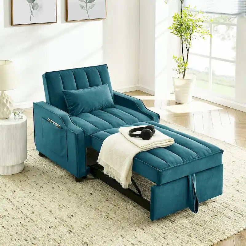 Velvet Pull Out Armchair