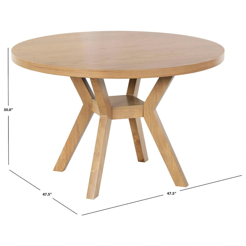  48-inch Round Wood Dining Table - Natural - 48Wx48Dx30H