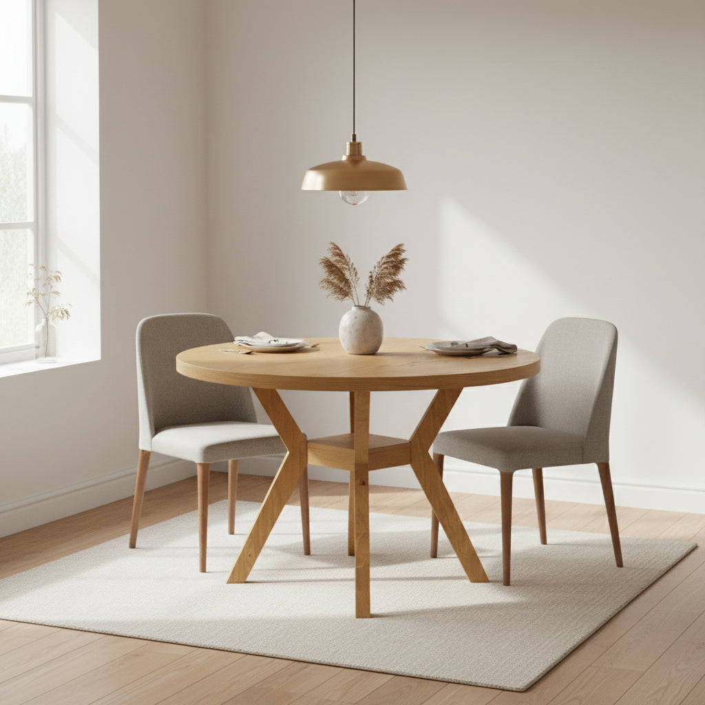 48-inch Round Wood Dining Table - Natural - 48Wx48Dx30H